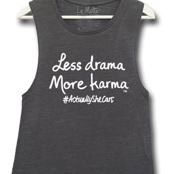 Less Drama More Karma #actuallyshecan Tank M - Picture 7 of 7